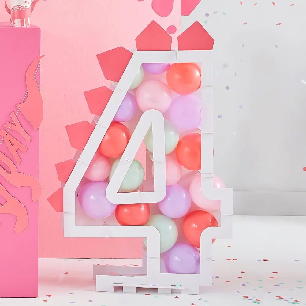 40 palloncini in lattice rosa dino party 13 cm