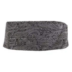 5967Y fascia da smoking uomo MESSORI black/grey silk cummerbund man