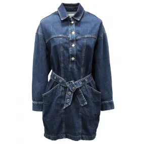 9033AF abito donna VICOLO blue denim cotton dress woman
