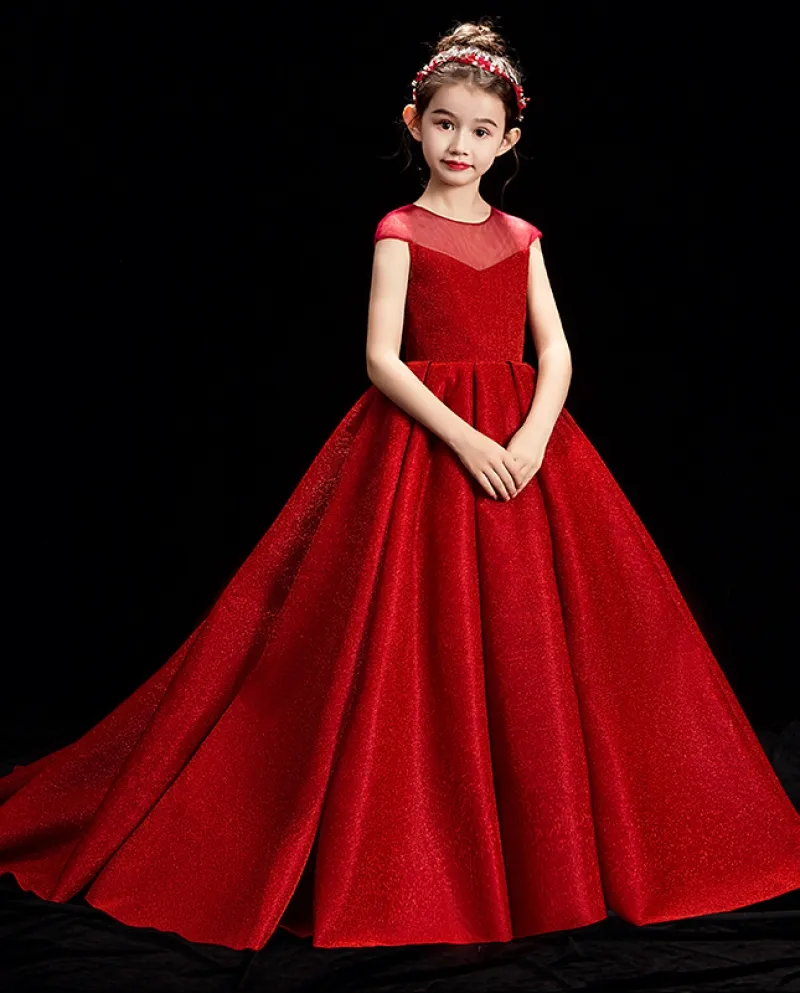 Abiti da principessa Summer Fluffy Yarn Trailing Models Catwalk Girls Dress