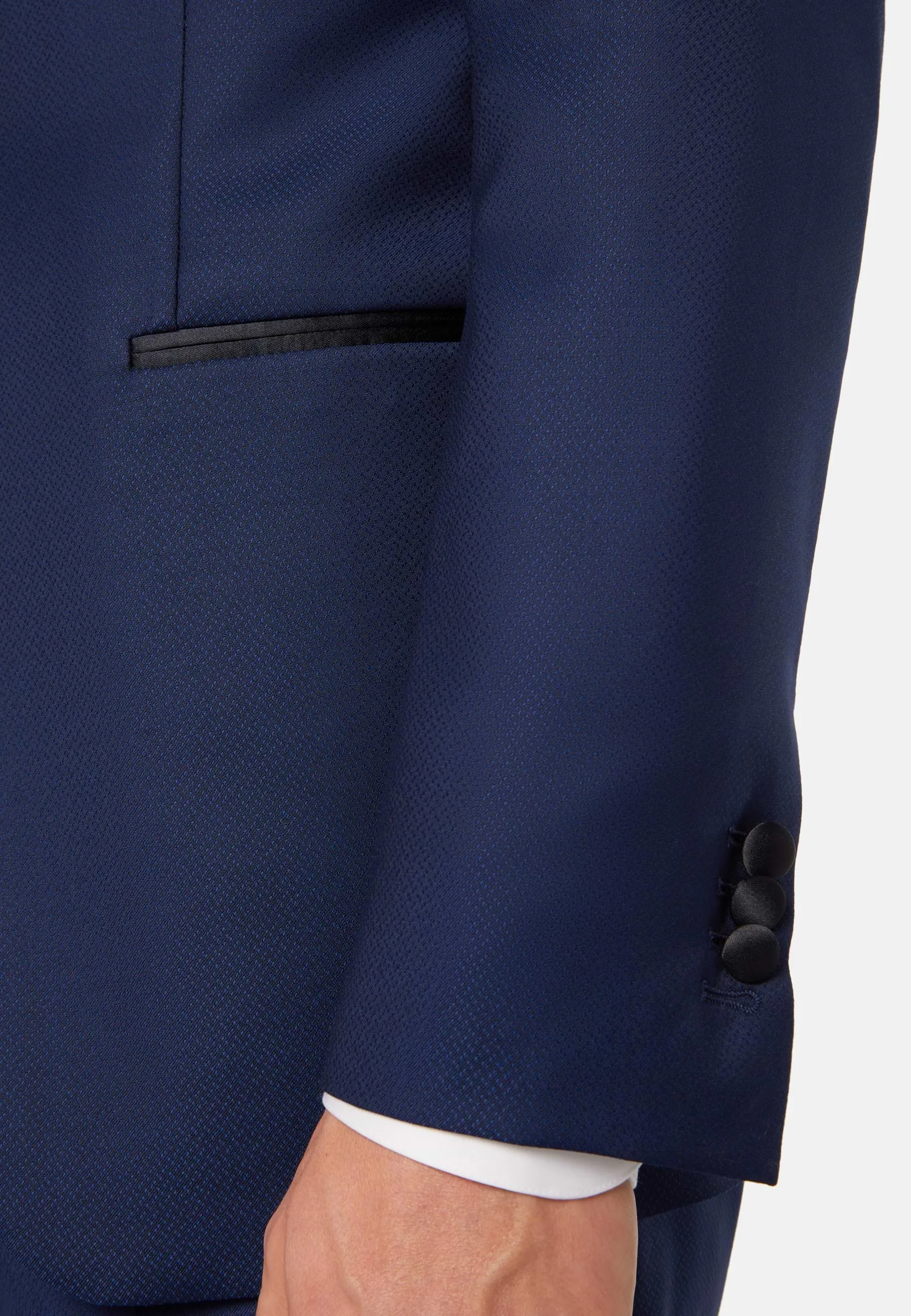 Abito Da Smoking Navy Blu In Lana Elasticizzata