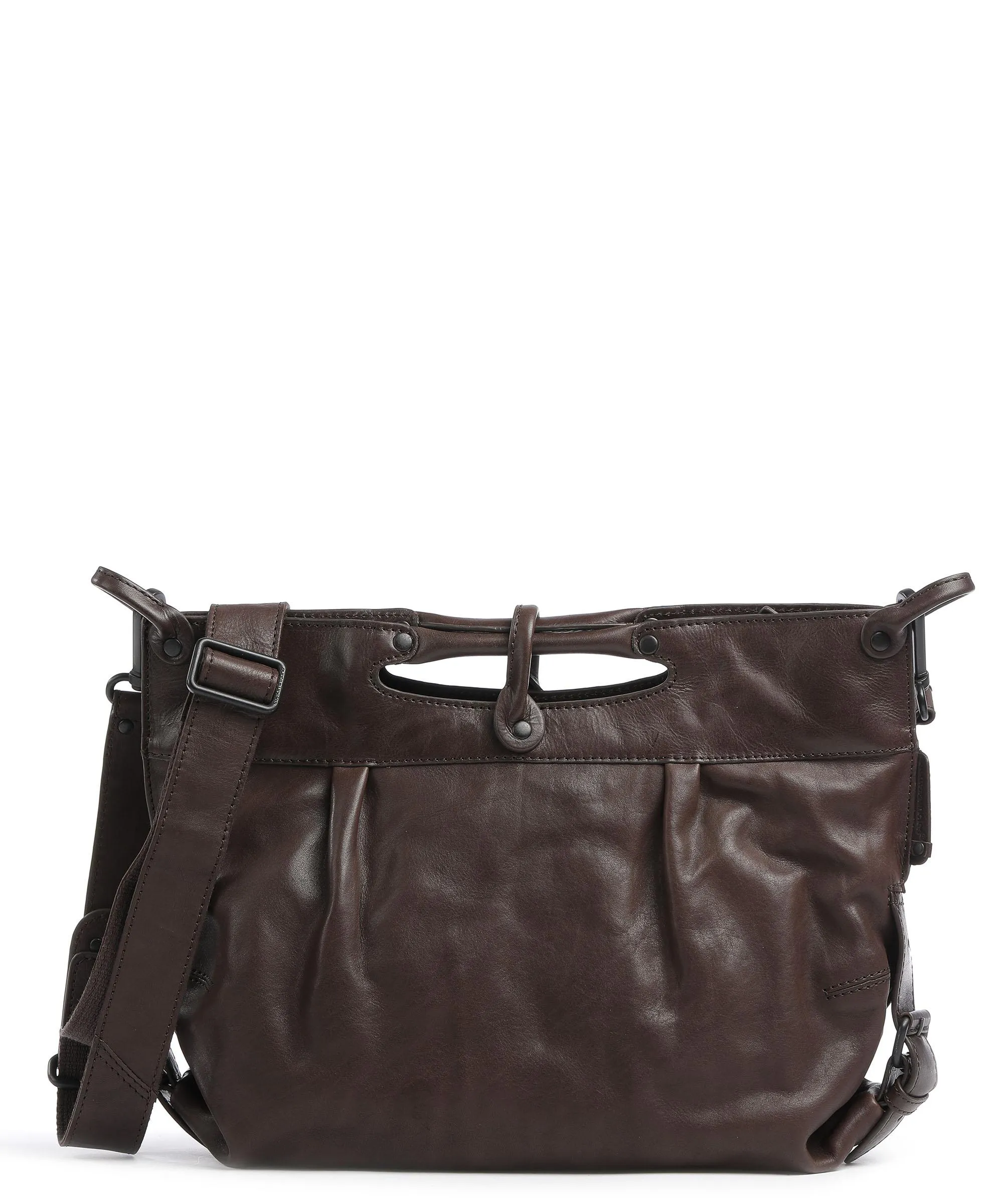  Aunts & Uncles Grandma's Luxury Club Mrs. Muffin Borsa a mano pelle di vacchetta finemente grana marrone scuro  