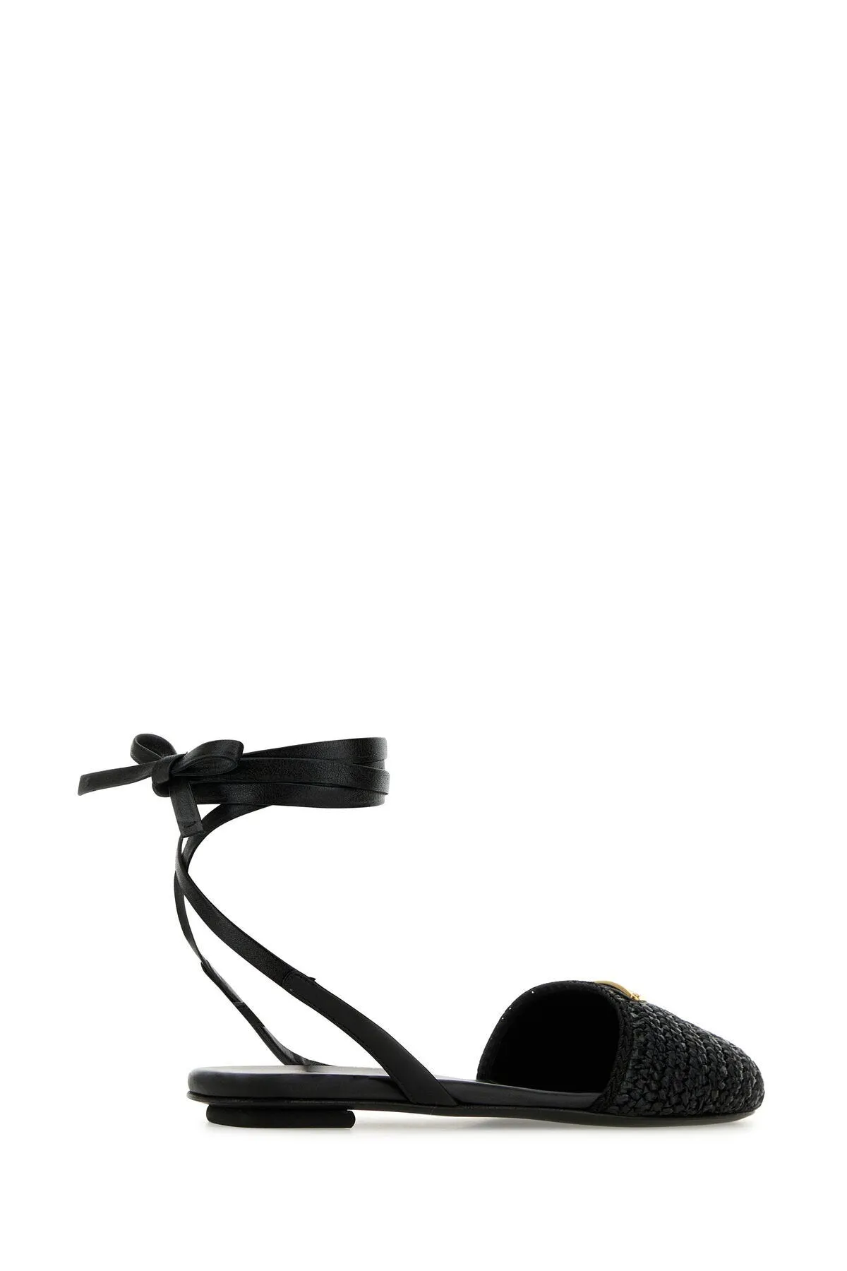 Black raffia sandals    