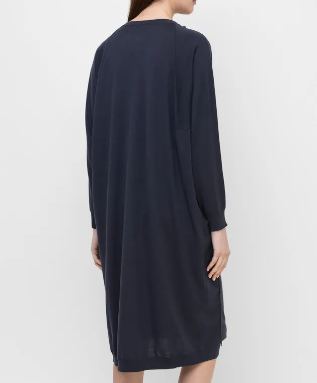 Brunello Cucinelli Abito in lana e cashmere blu navy M14817A80P