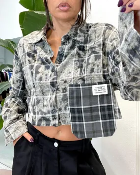 CAMICIA CHECK MARMORIZZATA 199 grigia