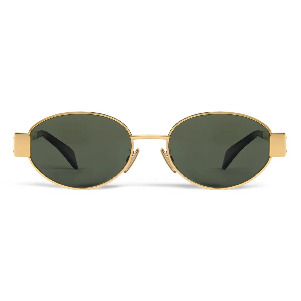 Céline - Occhiali da Sole Triomphe Metal 01 in Metallo - Oro Verde - Occhiali da Sole - Céline Eyewear