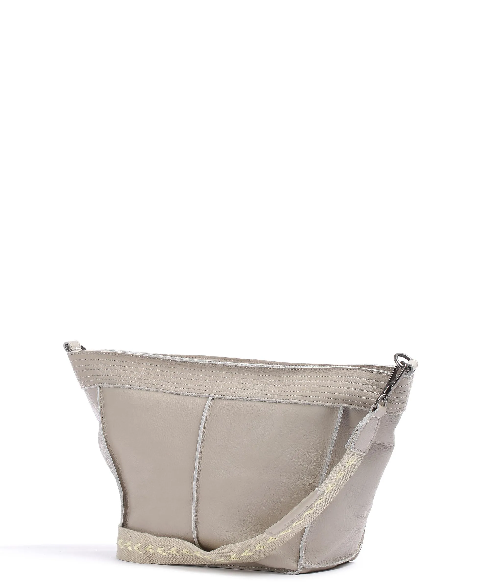 FredsBruder Stines Borsa a spalla pelle granulata grigio chiaro  