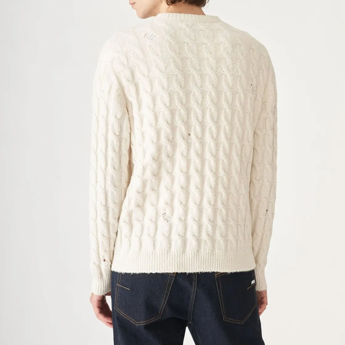 GRIFONI - Maglione girocollo con trecce