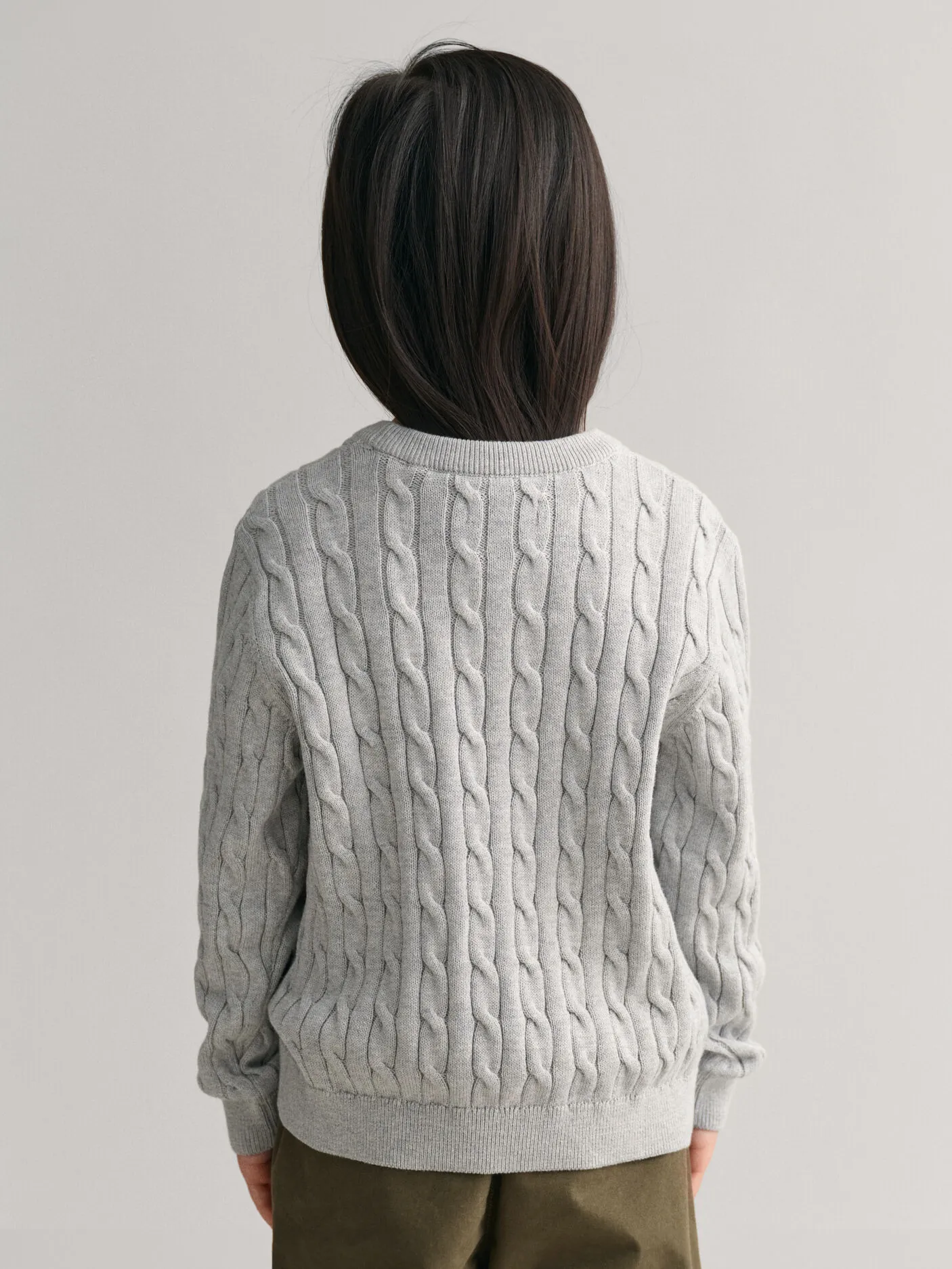 Maglia girocollo in cotone a trecce Shield Kids    