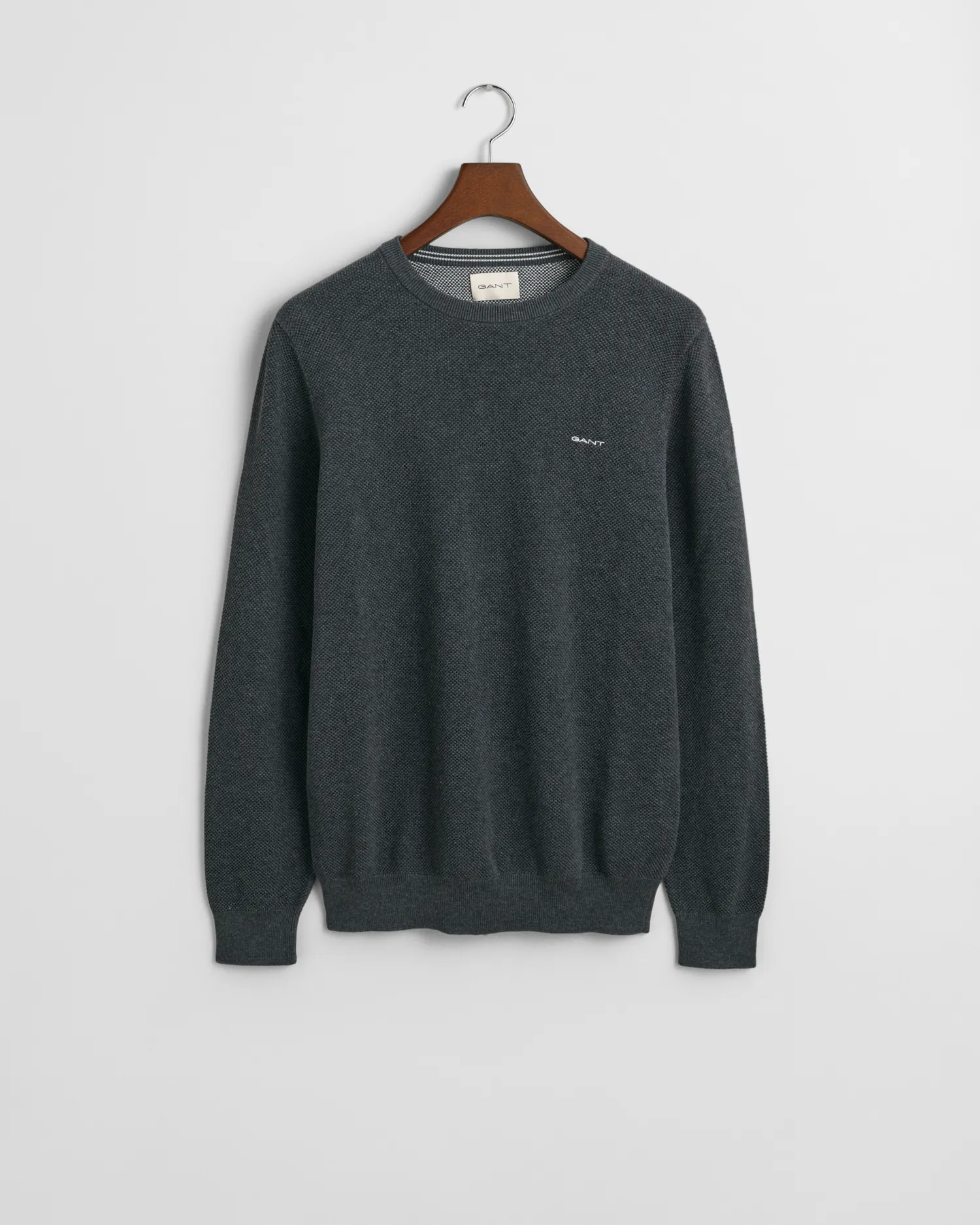 Maglia girocollo in piqué di cotone    
