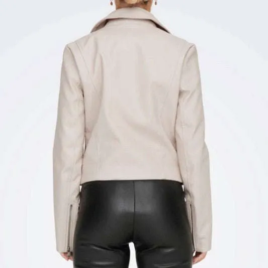Only Donna Giubbino Vera Faux Biker Beige 15232135