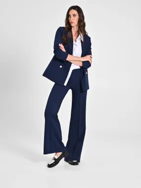      Pantaloni Palazzo in Tessuto Tecnico Blu     