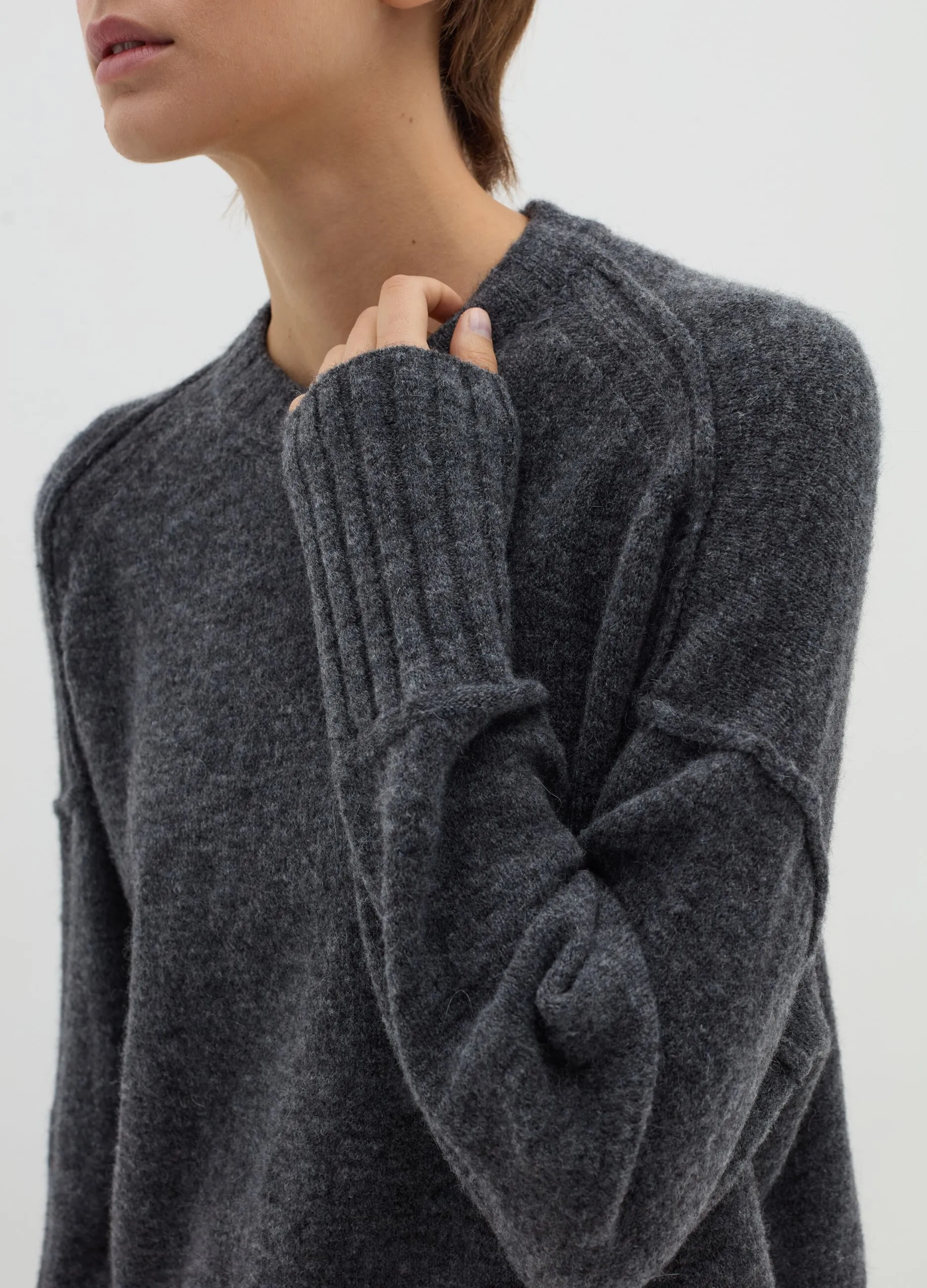 Pullover in filato di misto lana e alpaca
