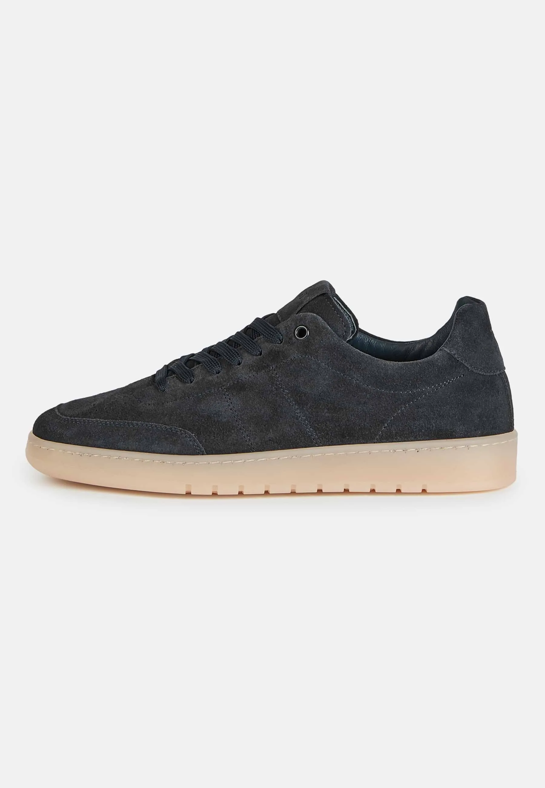 Sneakers In Pelle Scamosciata Navy Blu
