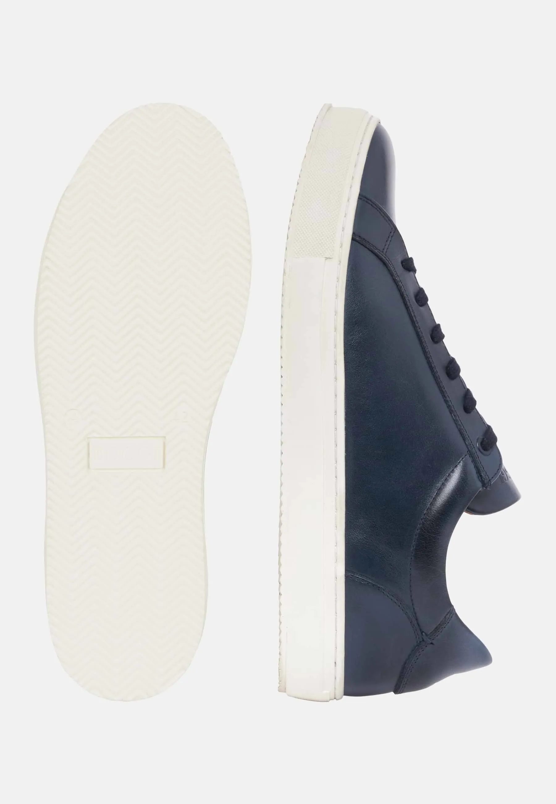 Sneakers Navy In Pelle