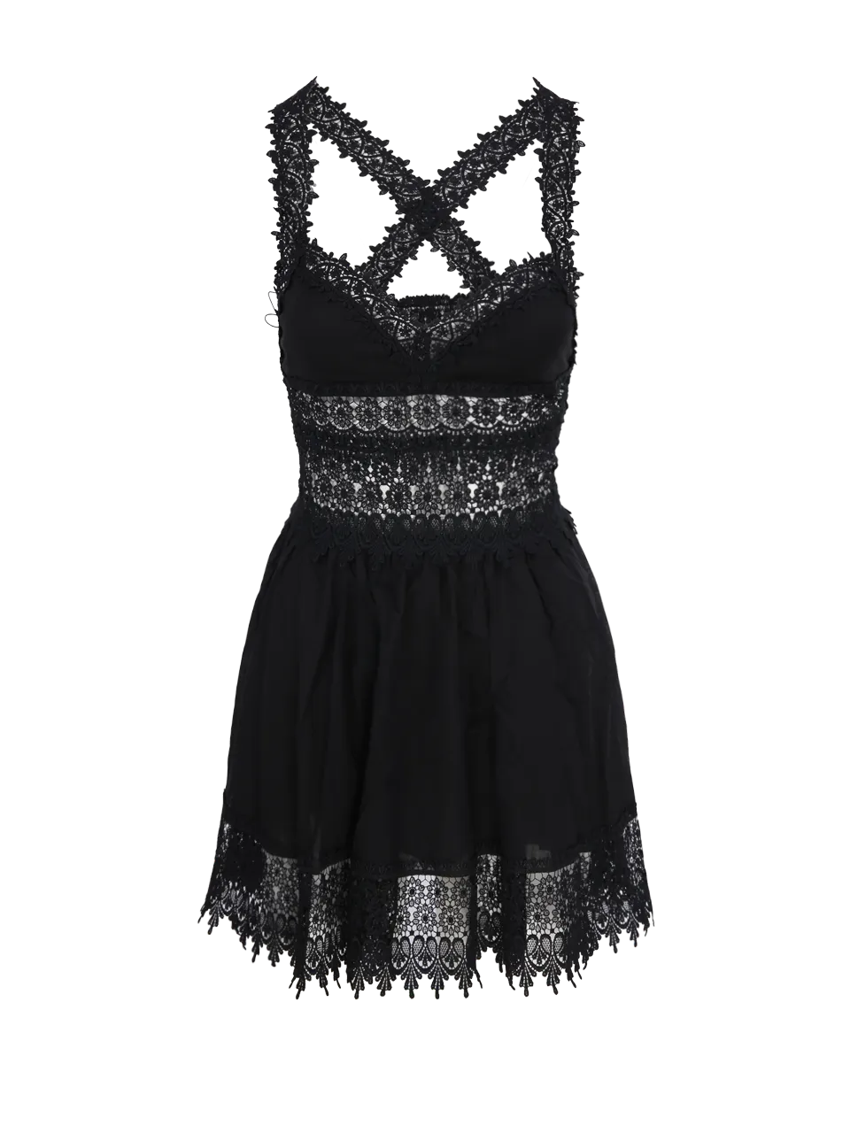 WOMAN CHARO RUIZ BLACK COTTON MARILYN SHORT DRESS