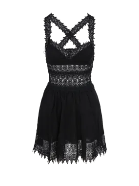 WOMAN CHARO RUIZ BLACK COTTON MARILYN SHORT DRESS